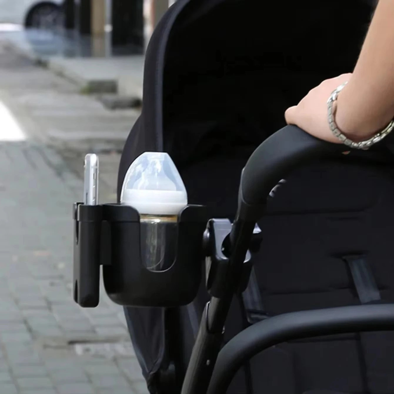 Bubbuyz Pram Phone And Cup Holder For Strollers